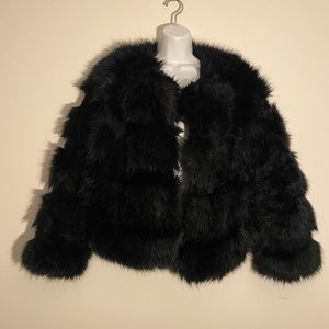 Vintage Black faux fur coat